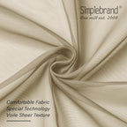Simplebrand Taupe Sheer Curtains 96 Inches Long, Light Filtering Light Brown - Image 6