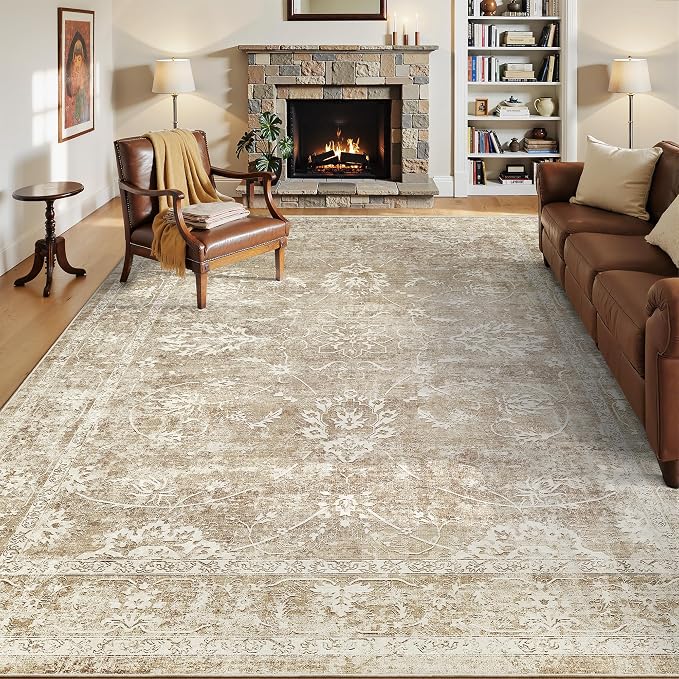 Madane Washable 6x9 Area Rugs for Living Room, Vintage Natural Rug - Image 2
