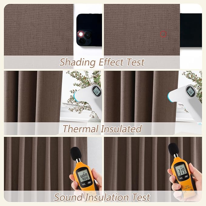 Guken 100% Blackout Curtains 108 Inch Length 2 Panels Set - Image 5