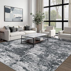 Area Rugs 10x14 Living Room: Washable Rug Modern Abstract Neutral Soft Non-Slip - Image 6