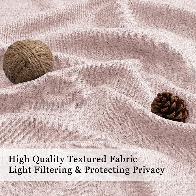 OWENIE Blush Pink Valances for Windows 1 Pcs 22 Inch Length, Light Filtering - Image 2