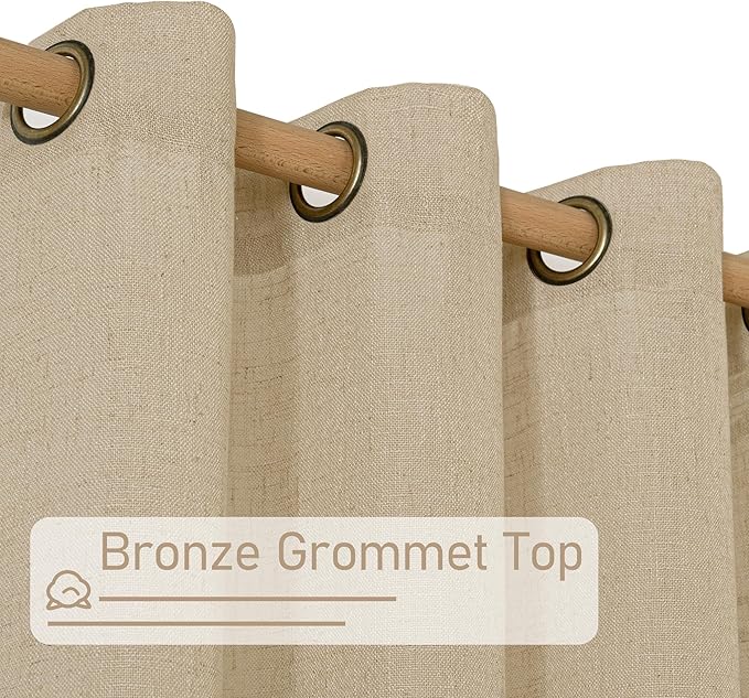 LAMIT Brown Linen Curtains 72 inches Long - Image 3