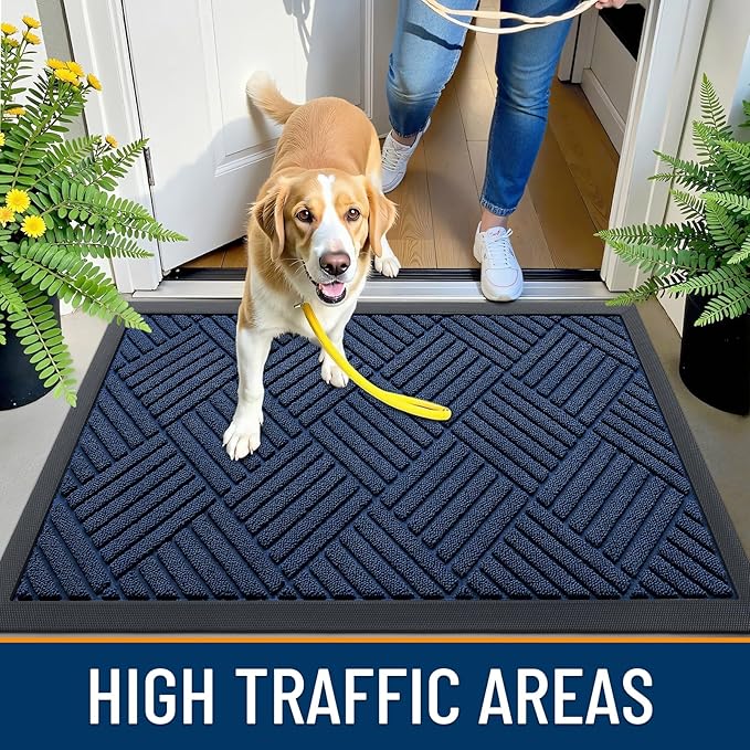 OLANLY Front Door Mat Outside Entrance 35x23, Heavy Duty Sturdy Natural Rubber - Image 5