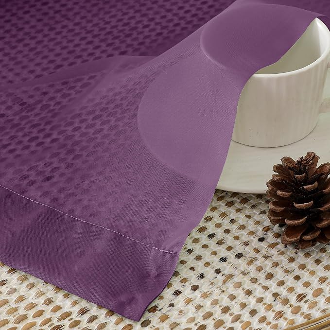 OVZME Plum Sheer Curtains 63 Inches Long 2 Panels - Image 4
