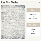 10x14 Area Rugs for Living Room, Non Slip Machine Washable Vintage Rugs - Image 4
