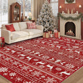 Christmas Rug 6x9 Washable Rugs, Boho Christmas Tree Snowflake Rug Non-Slip by VECARF