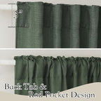 RYB HOME Semi Sheer Curtains 90 inches Long, Light Filtering Privacy Natural - Image 2
