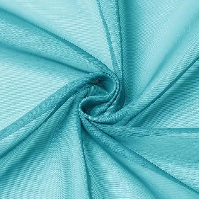 Aiyufeng Turquoise Sheer Curtains 54 Inch Length 2 Panels Set, Light Filtering - Image 5
