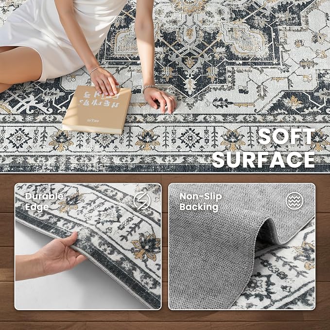 zesthome 5x7 Area Rugs, Machine Washable Rugs - Image 6