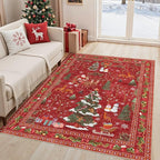 UERMEI Christmas Area Rug Living Room Rugs: 5x7 Neutral Modern Washable Festive - Image 3