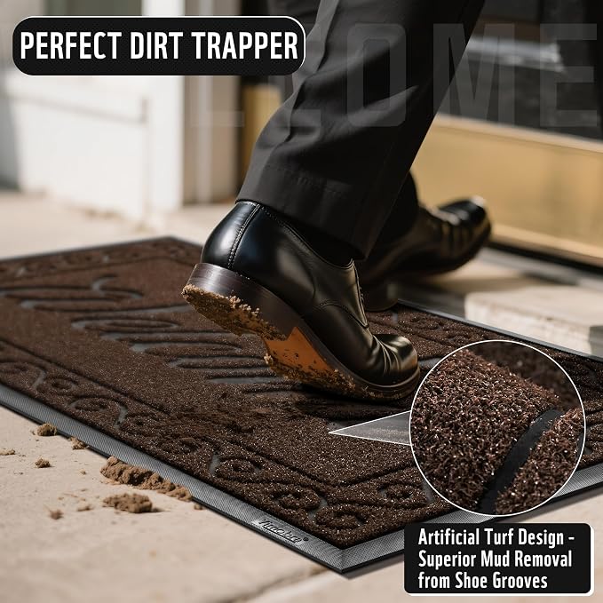 Yimobra Welcome Mat Outdoor Indoor, Waterproof Heavy Duty Front Door Mat - Image 4