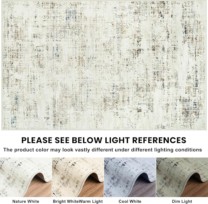 8x10 Area Rugs for Living Room Washable Rug: Anti-Skid Abstract Modern Living - Image 8