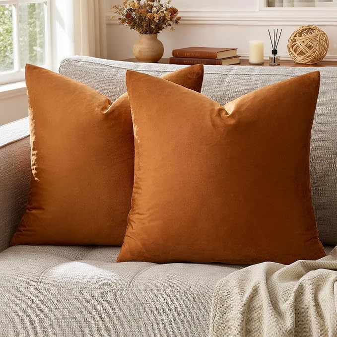 GIGIZAZA 18x18 Pillow Covers Set of 2 Velvet Throw Pillows Decorative Dark - Image 5