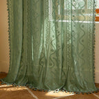 WAZZIO Boho Lace Curtains 2 Panels 84 Inches -Vintage Victorian Sheer Panel - Image 6