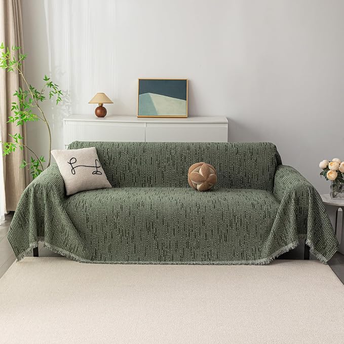 MYSKY HOME Couch Covers for 2 Cushion Couch Sofa, Chenille L Shape Sectional - Image 2