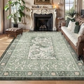 GarveeHome Provence Area Rugs 9x12 Living Room, Botanical Grove Sage Green by GarveeHome