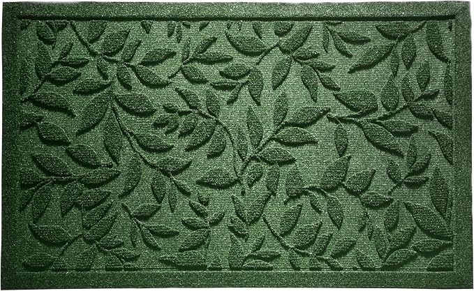 Green Leaves Outdoor Indoor Entrance Door mat, Absorbent Durable Heavy Duty - Image 3