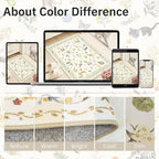 Soalmost Cat 6x9 Area Rugs for Living Room, Machine Washable Animal Floral - Image 8