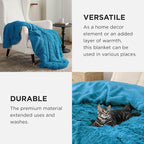 Bedsure GentleSoft Fluffy Bright Blue Blankets Queen Size - Image 5