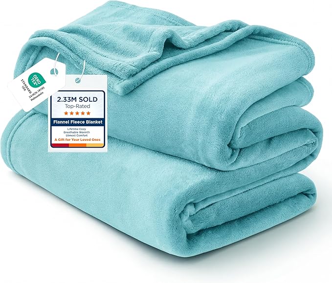 Bedsure GentleSoft Fleece Bed Blankets Queen Size River Blue by BEDSURE