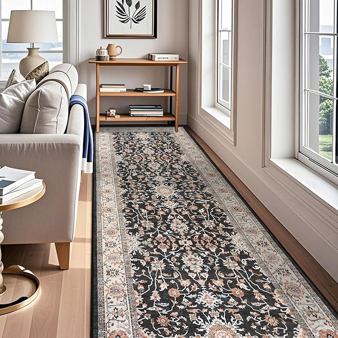 TOPRUUG Washable 4x10 Runner Rug: Vintage Non-Slip Hallway Runner Rug Stain - Image 2