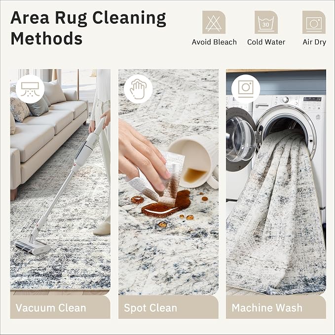 Washable Area Rug 8x10, Large Soft Rugs - Image 9