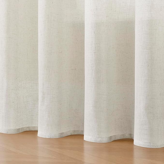 Joydeco Linen Curtains 90 Inch Length 2 Panel Sets, Light Filtering Curtains - Image 9