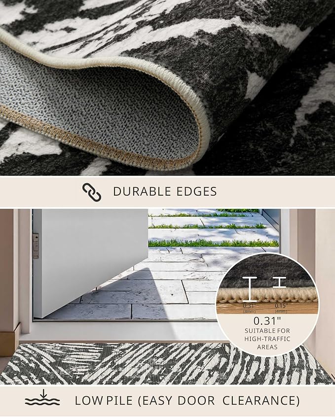 Latte&Fog 8x10 Area Rugs for Living Room, Large Modern Abstract Washable Rug - Image 5
