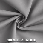 Yakamok Dove Grey 100% Blackout Curtains Grommet Window Treatments - Image 6