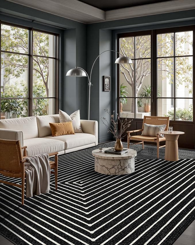 Latte&Fog 6x9 Area Rugs for Living Room Bedroom, Modern Abstract Washable Rug - Image 5