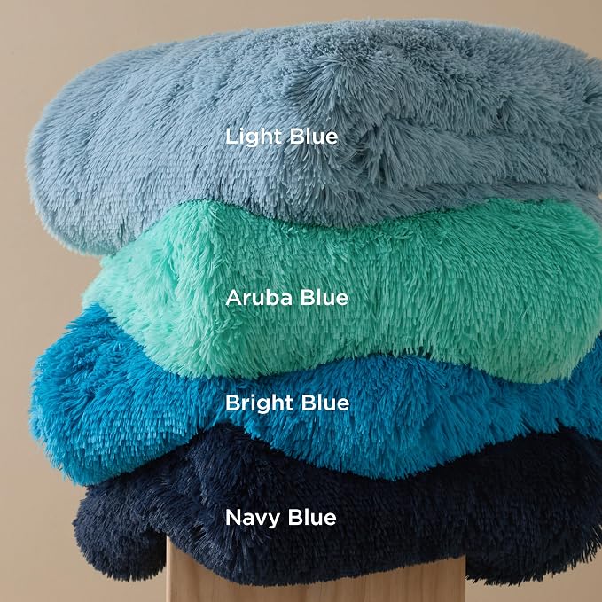 Bedsure GentleSoft Fluffy Navy Blue Blankets Queen Size - Image 8