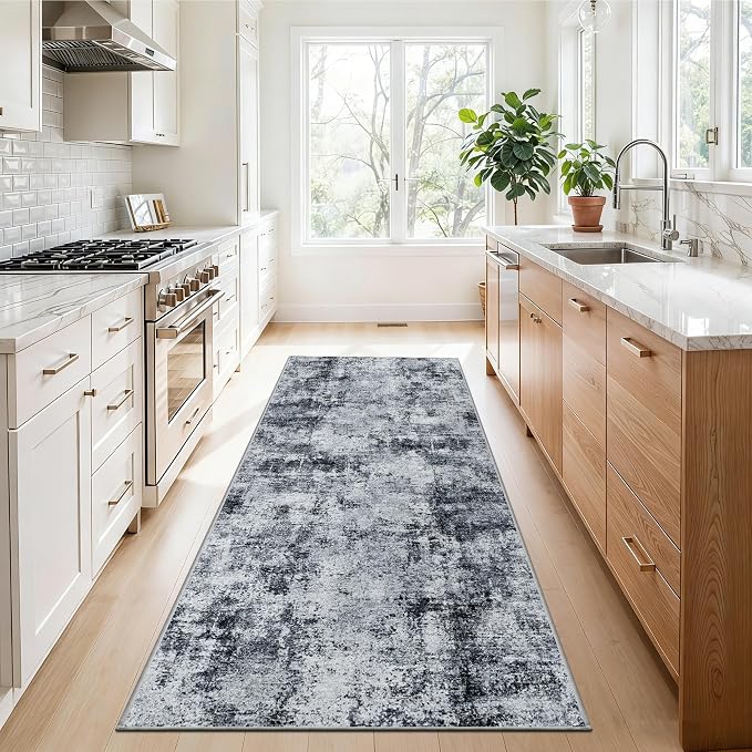 3x6 Washable Entryway Runner Rug: Non Slip Wide Hallway Runners Easy-to-Clean - Image 3