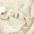 LAMIT Beige Linen Curtains 63 inches Length - Image 3