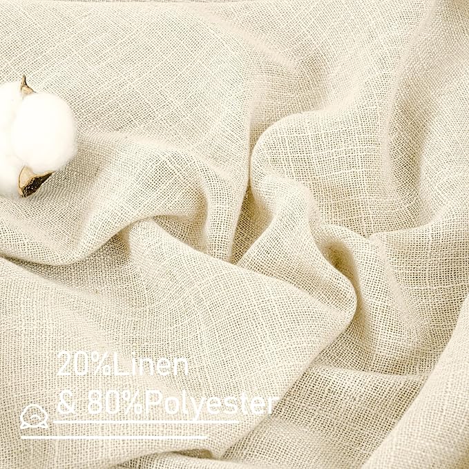 LAMIT Sheer Linen Curtains 80 Inch Length - Image 3