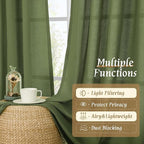 LAMIT Faux Linen Curtains 63 inches Long - Image 9