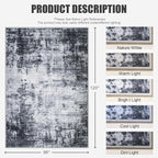 8x10 Area Rug Living Room Rug: Washable Modern Abstract Soft Thin Rug Indoor - Image 2
