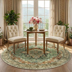 RELEANY Area Rugs 5ft Washable Non-Slip, Floral Vintage Distress Print Pattern - Image 2