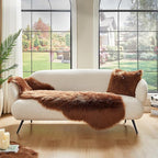 AMTOVO Faux Sheepskin Rug, Coffee Ultra Soft Fluffy Shag Area Rug, 2 x 6 ft - Image 3