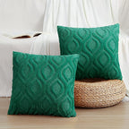 decorUhome Throw Pillow Covers 24x24 Inch Set of 2, Soft Plush Faux Wool Green - Image 7