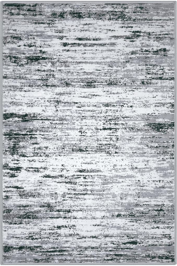Lansny Modern Abstract Small Area Rug Indoor 3x5 Washable Rug Non-Slip Soft - Image 9