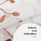 MRTREES Sheer Christmas Curtain Valance, Autumn Leaves Embroidered Valances - Image 3