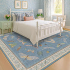 Washable Living Room Rug 8x10, Dusty Blue Area Rugs - Image 6