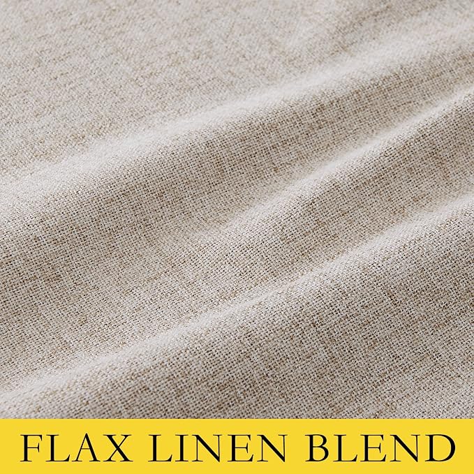 NICETOWN Oatmeal Vintage Open Linen Weave Flax Thermal Curtains, 100% Blackout - Image 8