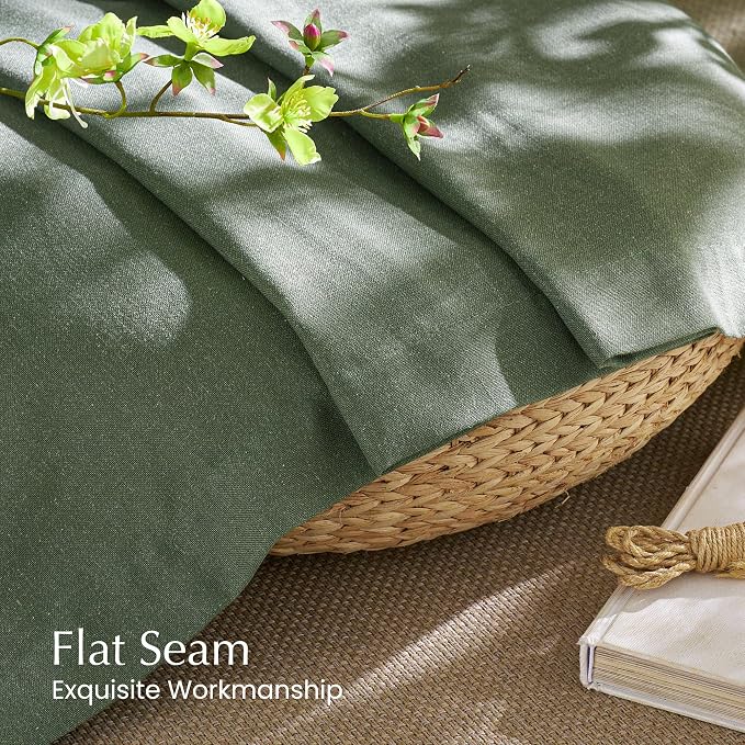 NICETOWN Linen Forest Green Curtains 96 inches Long, Grommet Privacy Assured - Image 6