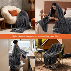 Bedsure Grey Fleece Throw Blanket - Image 3