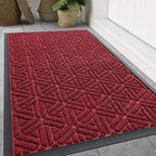 Smiry Front Door Mat Outside Entrance, Heavy Duty Sturdy Natural Rubber Doormat by Smiry