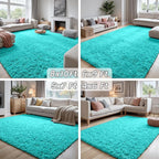 4x6 Area Rugs for Living Room Rug: Soft Fluffy Shag Teal Blue Rugs for Bedroom - Image 7