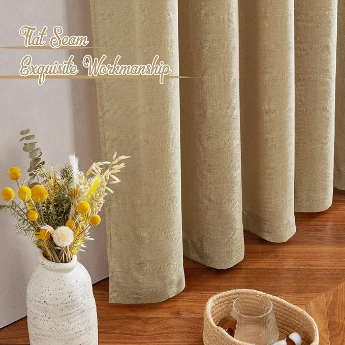 NICETOWN Linen Brown Curtains & Drapes Privacy - Image 6