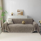 MYSKY HOME Boho Couch Cover Sand Sofa Covers Washable, Farmhouse Sofa Slipcover - Image 2