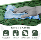 Boho Green Floral Leaves Outdoor Indoor Entrance Doormats, Absorbent Durable - Image 8